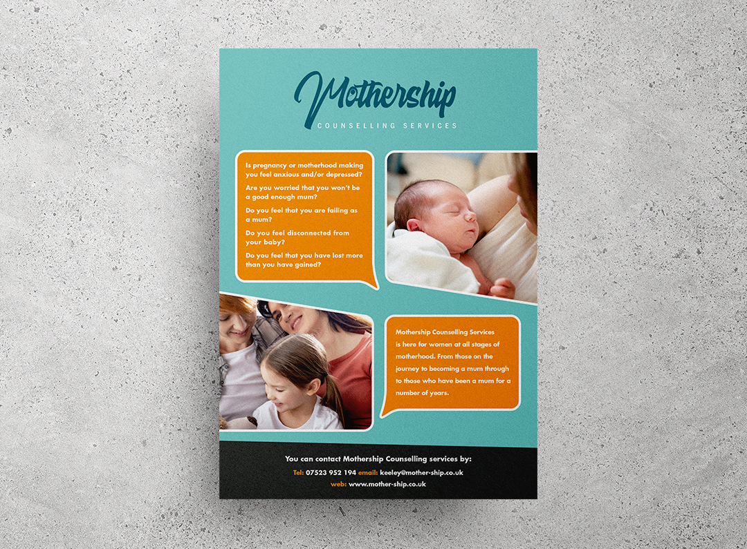 mothership-counselling-glasgow-flyer-design